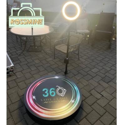 China Full Stable Solid Metal Photo Booth Glass Top Hot Sale 360 Photo Booth / Tempered Glass 360 115 cm Set Wedding 360 Photo Booth Spiral Enclosure for sale