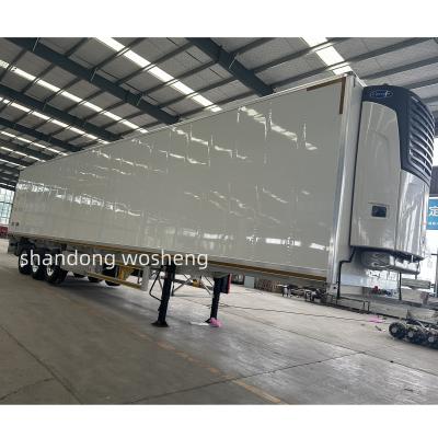 China Q345B / T700 Steel Main Beam 3 Axles Refrigerated Van Semi-Trailer for Transporting Cargo for sale
