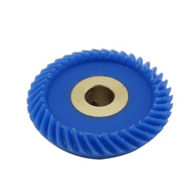 China Transmission Parts Bule Plastic Nylon Spiral Bevel Gear for sale