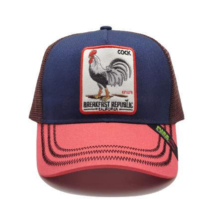 China COMMON Fashion Structured Mesh Baseball Cap Custom High Profile Sports Hat Flat Embroidery Curved Brim Trucker Hat for sale