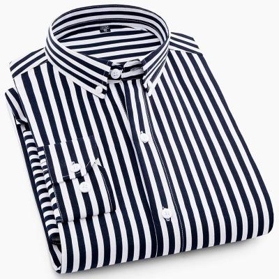 China Breathable Men Plus Size Shirts 5XL 2021 Spring And Autumn Formal Men's Vertical Stripes Long Sleeve Shirts for sale