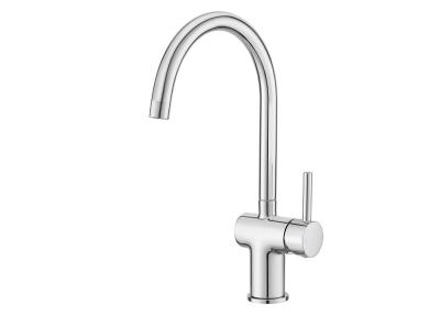 China Tubina de mistura de cozinha de cobre de alça única de cromo com velocidade ajustável T8006 à venda