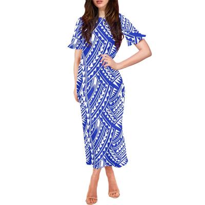 China Polynesian Tribal Anti-Static Dress Ankle Length Traditional Tribal Custom Made Woman Dresses Party Summer Bodycon Dress Formal Elegant Women for sale