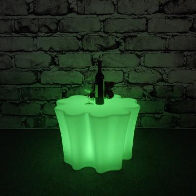 China Flower Table Restaurant Illuminated Outdoor Led Glowing Table for sale