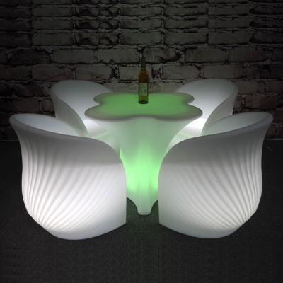 China Large Banquet Outdoor Event LED Furniture Wedding Dining Table And Glow Chairs for sale