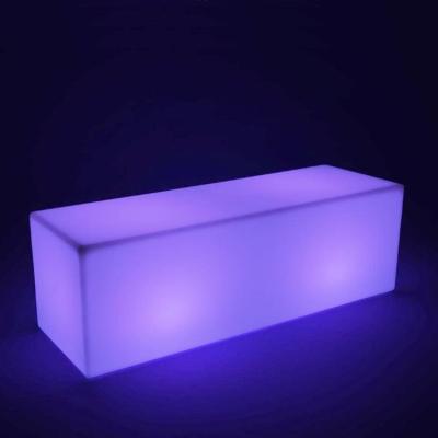 China Eco-Friendly Modern Rechargeable Illuminated Square Bench for sale