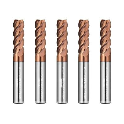 China Carbide 4 Flute 55 Degree Solid Straight Carbide Tungsten Carbide Milling Cutter Shank Extension Coated CNC Flat Bottom End Mill for sale