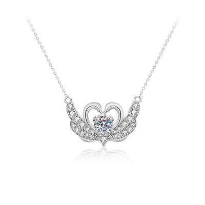 China Mosson Diamond Swan Clavicle Pendant Fashion Silver Jewelry 2022 Anniversary 925 Sterling Necklace Original Design New For Women for sale