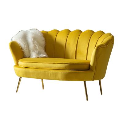 China Modern Styling Sofa Bed Hotel Accent Chair Yellow Comfortable Leisure Home Chair With Metal Legs for sale