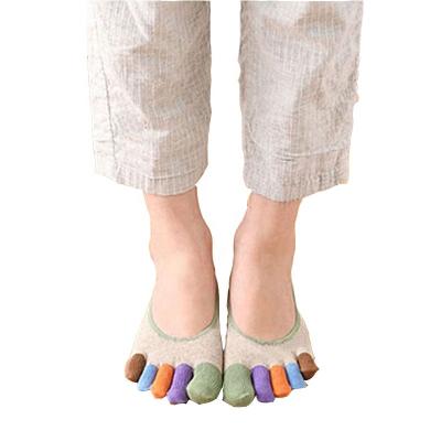 China Soft Fashion Five Finger Colorful Casual Socks For Women Socks Custom Logo for sale