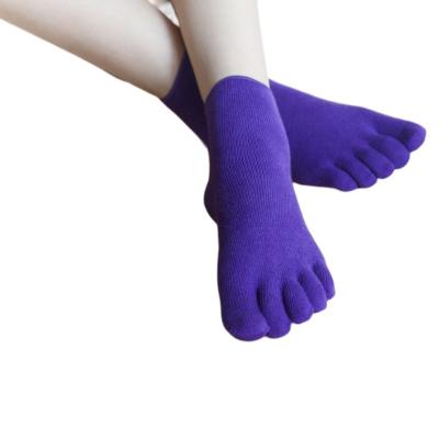 China Fashion Five Finger Soft Solid Casual Socks For Women Socks Custom Logo for sale