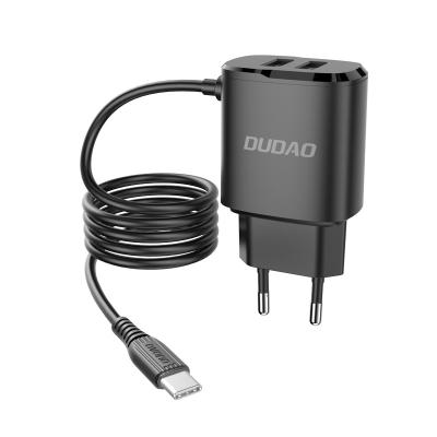 China Universal CE RoHS ISO9001 1 Year Factory Made Warranty With Micro USB Type C Cable EU Dual USB 2.4A USB Wall Charger Adapter for sale