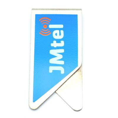 China Factory Custom Logo Wing Shape Flat Metal Stainless Steel Paper Money Clips Customizable for sale