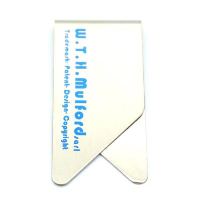 China Customizable Custom Printed Logo Flat Metal Stainless Steel Paper Clips for sale