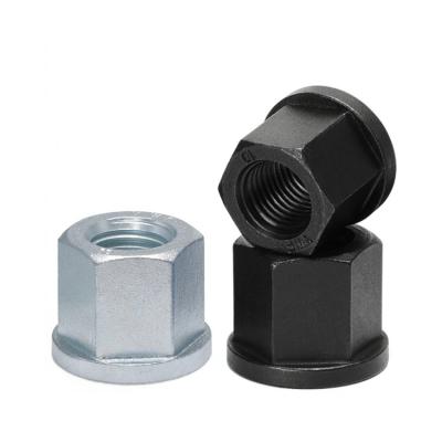 China Din6331 Hex Flange Nut 1.5 Carbon Steel Black Oxide High Strength Flange Nuts With Heat Treatment M7 Flange Nut for sale