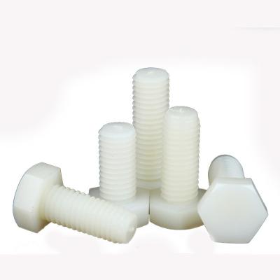 China M6-1, 70mm Nylon Screw Length Nylon Hex Bolt White Plastic Hexagon Bolt Hexagon Head Insulated Plastic Bolt for sale