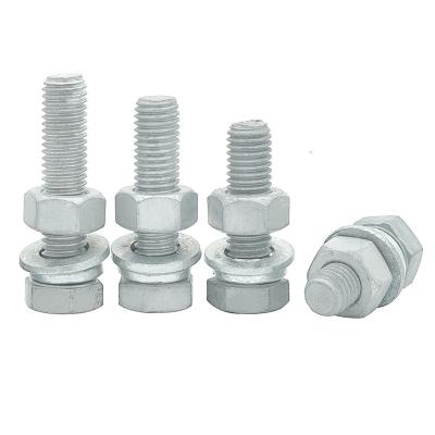 China Gegalvaniseerd staal met volle draad Hexagon Bolts Schroef M8 M16 Zinkgeplatte bevestigingsmiddelen 5/8