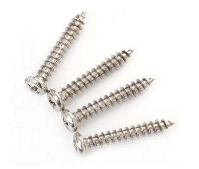 China A2-70 Roestvrij staal Pan Head Self Tapping Schroeven DIN 7981 Metrische afmetingen voor Aluminium Titanium Messing Nikkel Brons M3 M5 Te koop