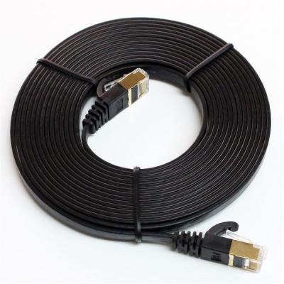 China T568B CAT7 U/FTP 10GbE Shielded Flat Ethernet Network Cable with Stranded Conductor for sale