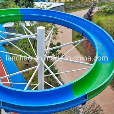 China Outdoor Fiberglass Super Open Spiral Slide For Amusement Park for sale