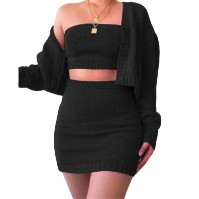 China Anti-wrinkle new manufacturer high quality 2021 autumn winter sweater women's sweatshirt set 3 pieces cardigan coat sweater for sale