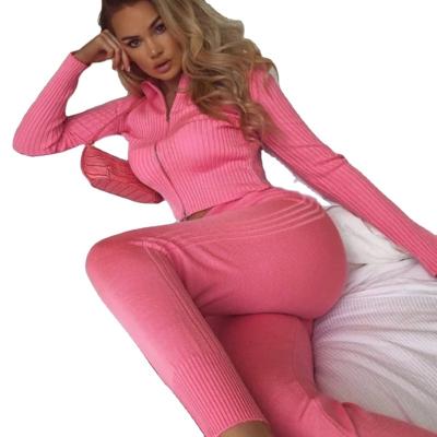 China 2021 Spring Summer Sweater Long Sleeve Sweater High Quality Wholesale Casual Fashion Manufacturer Women Anti-Wrinkle Set 2 Pieces for sale