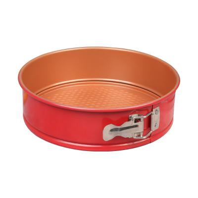 China Sustainable Carbon Steel Springform Casserole 9.4 Inch Non-Stick Cheesecake Pan With Removable Bottom Spring Form For Baking for sale