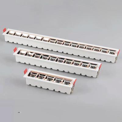China Modern Home Hotel Commercial Recessed Linear Spotlight Without Head Light Anti-glare 10w 20w 30w LED Grille Light for sale