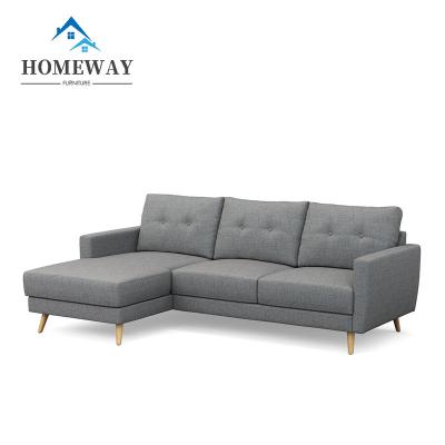 China Other Tools Direct Selling Solid Wood Corner Comfortable L Shape Corner Sofa For Living Room for sale