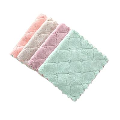 China Wholesale Premium Viable Coral Fleece Microfiber Cloths Microfiber Car Clean Towel For Car Window Kitchen Office for sale