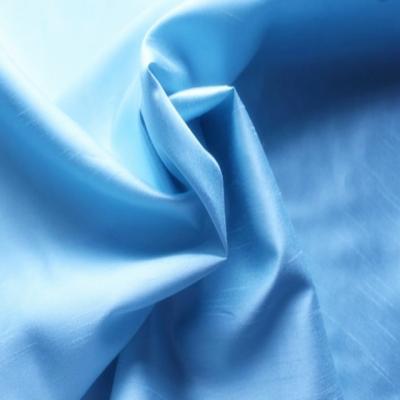 China Organic Factory Direct Supply Stiff Solid Color Dyeing 100% Pure Silk Dupioni Fabric for Lady Jacket for sale