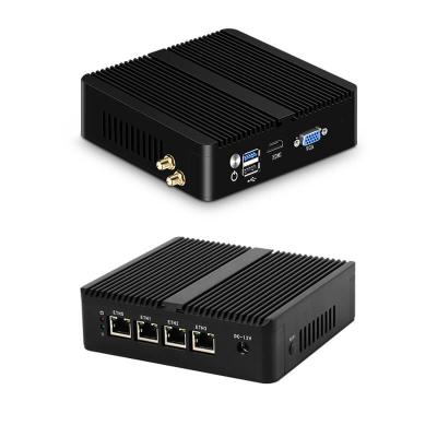China Fanless Firewall Mini PC Router With Celeron N2830 DDR3 8GB RAM Aluminum Chassis for sale