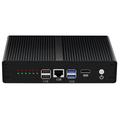 Китай Intel Pentium 4405U Mini PC Router с 6 Ethernet черным алюминиевым шасси продается
