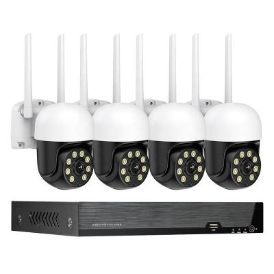 China Human Motion Tracking 4CH Camera Set WiFi 3MP Outdoor PTZ CCTV Security Camera Set With Tuya Phone App Smart Alerts for sale