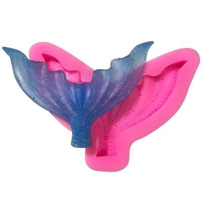 China Yiwu factory silicone cake fondant decoration chocolate mold food grade material big mermaid short workable tail gorgeous shape diy for sale