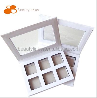China Private Label Biodegradable Paper Makeup Packaging Custom 6 Pans Cardboard Eyeshadow Palette Packaging Box With Your Own Logo for sale