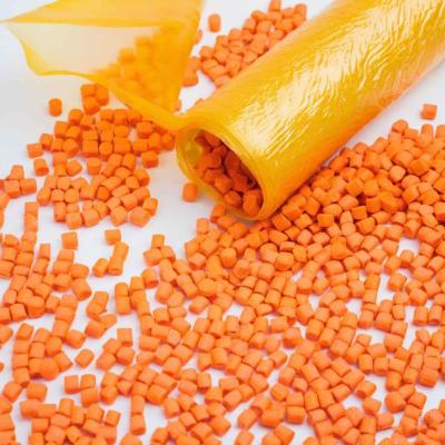 China PP PE Plastic Color Concentrate Orange Masterbatch Pellets Customized for sale