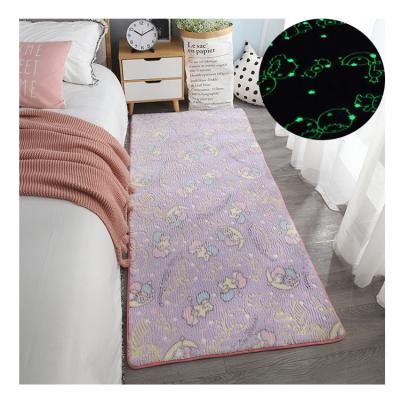 China Washable Carpet Glow-in-the-Dark Rug For Kids Room Funny Glow Blanket for sale