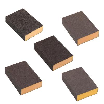 China Grinding polishing fine grinding Can be customized printed LOGO orange thick round sand sponge grinding block for sale