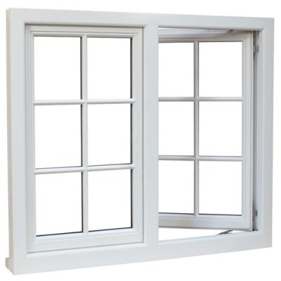 China Magnetic Screen Customized Color Frame Aluminum Casement Glass Windows And Doors With Grille Design for sale
