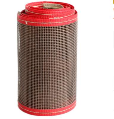 China Brown PTFE Coated Glassfiber High Temperature Conveyor Belt Non Stick Surface for sale