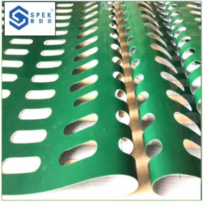 China White/ blue/ green Perforated conveyor belt Custom PVC PU punchiing conveyor belt for sale