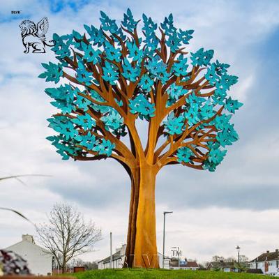 China Esculptura de árboles de acero corten de óxido Estatua de árboles grandes de metal Arte moderno Abstracto al aire libre Hermoso Grande en venta