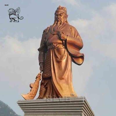 China Escultura de bronce de Guan Gong Cobre Estatua de Kwan Kung de metal de exterior Gran tamaño personalizado en venta