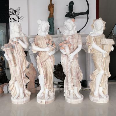 China Four Seasons Marble Statues Life Size Greek Sculpture Handcarved Garden Decoration for sale
