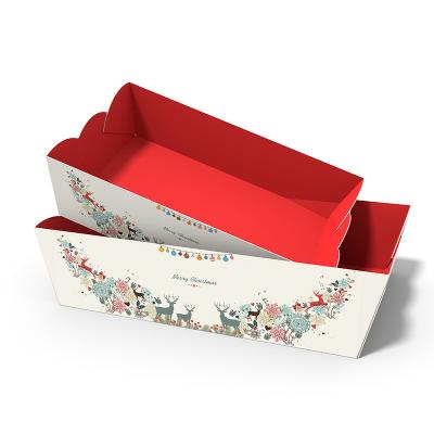 China Recyclable Custom Merry Christmas Gift Box Corrugated Tray Packaging Food Box Set Present Boxes for sale