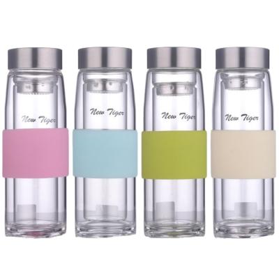 China glass viable bottle water drinkware bottle/pyrex glass water bottle for sale