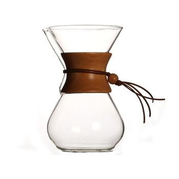 China Sustainable 800ml Borosilicate Glass Pour Over Coffee Maker With Wooden Collar for sale