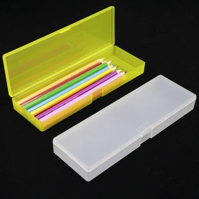 China Schools & Custom Transparent Stationery Pen Cases Office Storage Marker Pencil Water Color Writing School Pencil Case Plastic Container for sale