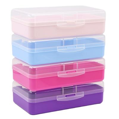 China Schools & Office Supplies Kids Recycled Clear Plastic Pen Case School Storage Box Art Craft Organizer Apple Pencil Office Pencil Case for sale